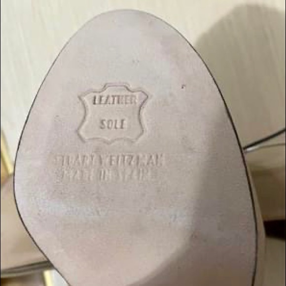 Stuart Weitzman Tan Patent Leather Peep Toe Pumps - Picture 6 of 7